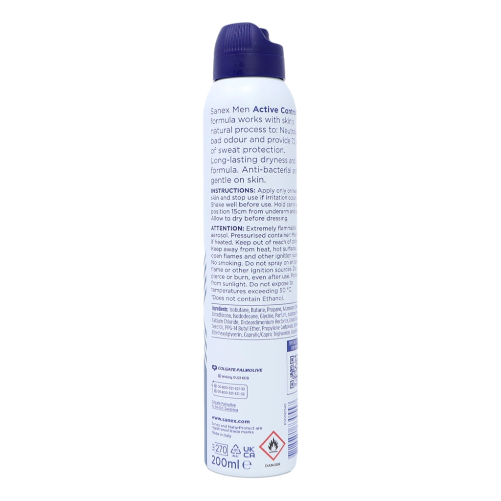 Sanex Deo Spray 200ml 72hr Men Active Control