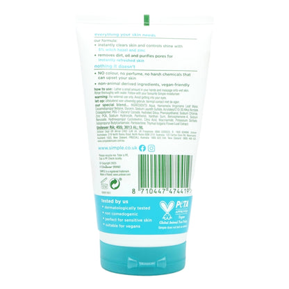 Simple Gel Face Wash 150ml Detox Purifying