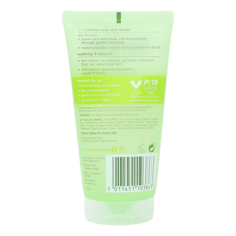 Simple Face Wash Gel 150ml Refresh Export (For sale in Asia & Africa)