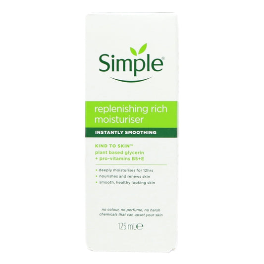 Buy Simple Moisturiser 125ml Rich Replenishing (For Sale in Asia and Africa) online at Intamarque Wholesale – Trusted FMCG distributor