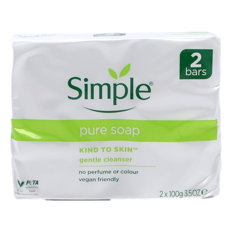 Simple Bar Soap 2x100g Pure