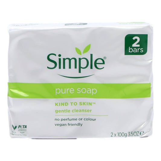 Simple Bar Soap 2x100g Pure