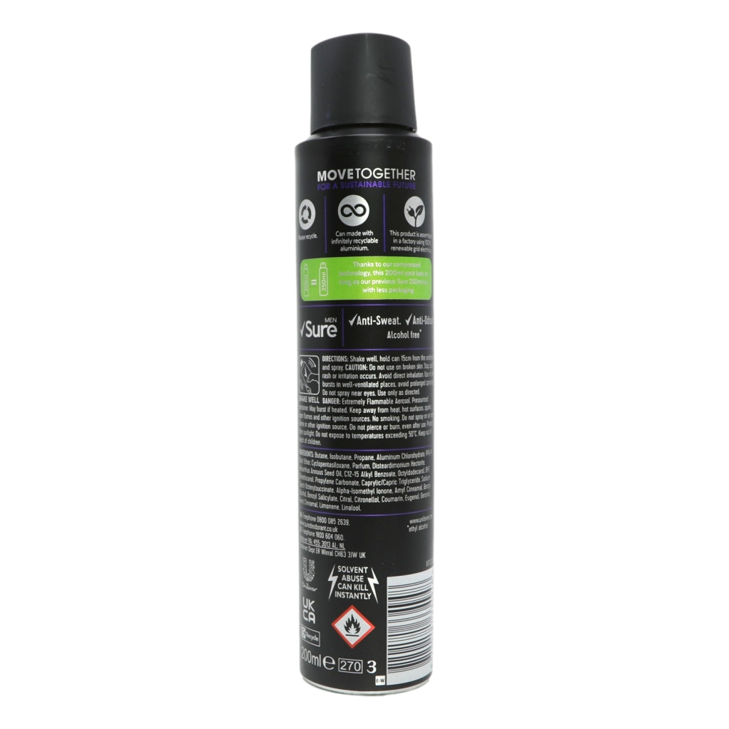 Sure Female Anti Perspirant Aerosol 200ml Active Dry