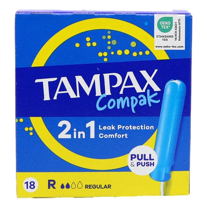 Buy Tampax Compak 18s Regular online at Intamarque Wholesale – Trusted FMCG distributor