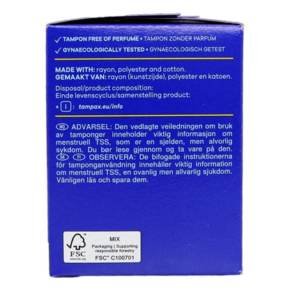 Blue box with text and a label on a white background
