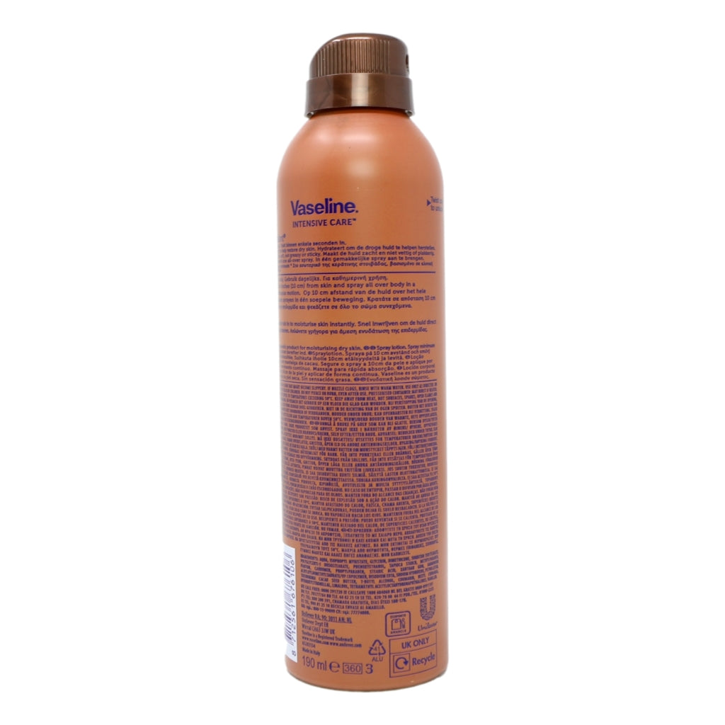 Vaseline Spray & Go Moisturiser 190ml Cocoa