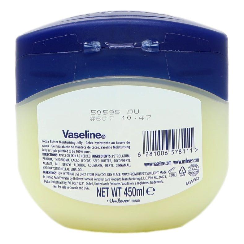 Vaseline Petroleum Jelly 450ml Cocoa Butter - Export