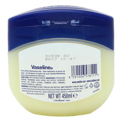 Vaseline Petroleum Jelly 450ml Cocoa Butter - Export