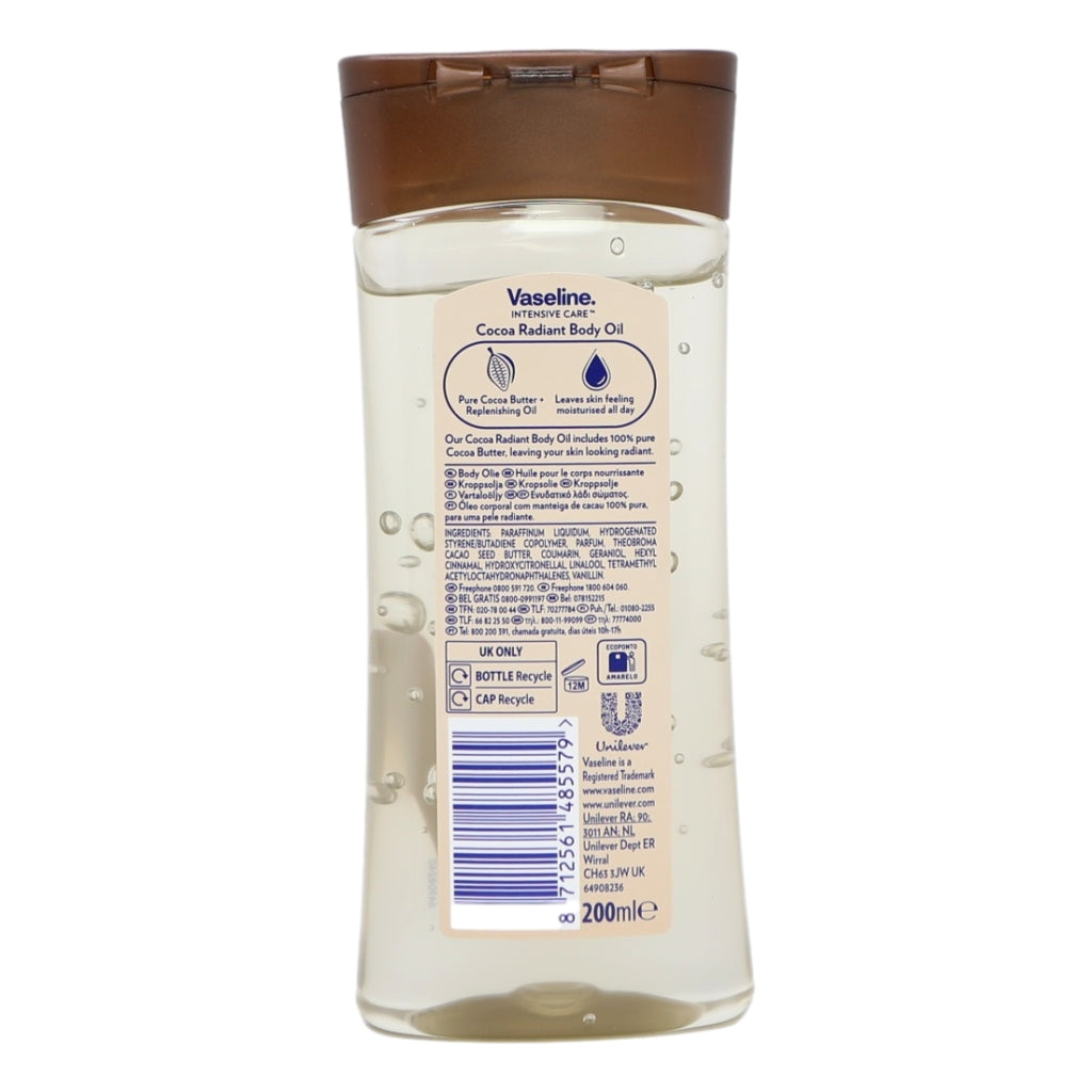 Vaseline Body Oil 200ml Cocoa Radiant