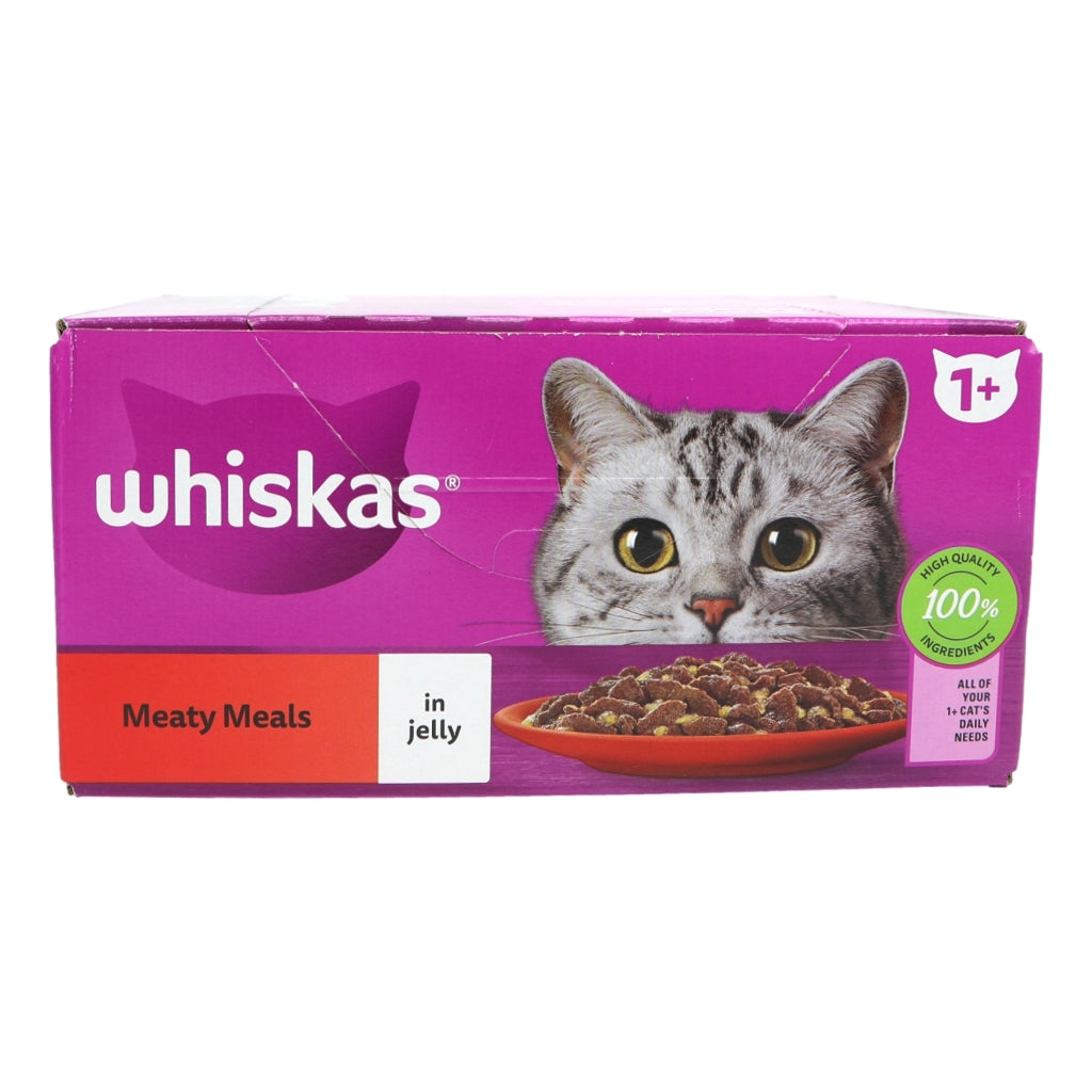 Whiskas 1+ Adult Wet Cat Food Pouches Meaty Meals In Jelly