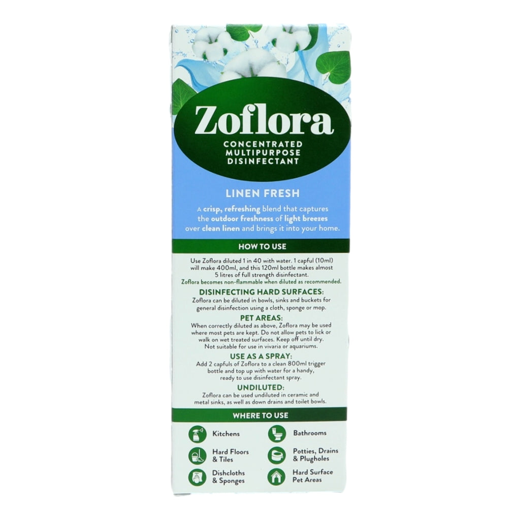 Zoflora Disinfectant 120ml Linen Fresh