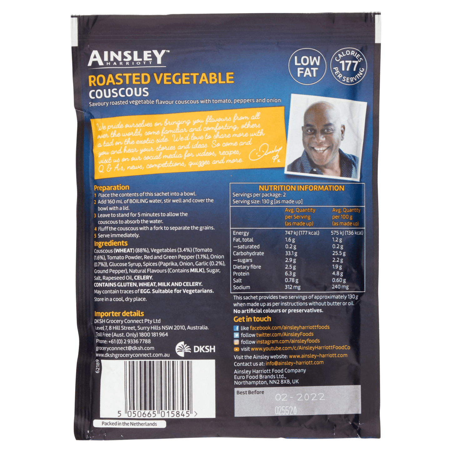 Ainsley Harriott Roasted Vegetable Couscous 100g - UK Food & Drink - 5050665015845