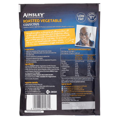 Ainsley Harriott Roasted Vegetable Couscous 100g - UK Food & Drink - 5050665015845