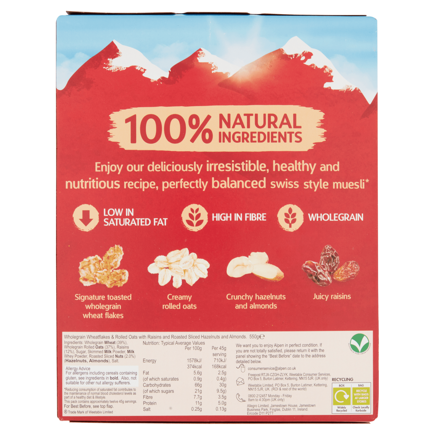 Alpen The Original Swiss Style Muesli 550g - UK Food & Drink - 5010029226133