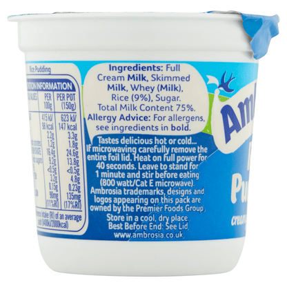 Ambrosia Rice Pudding 150g - UK Food & Drink - 96169544