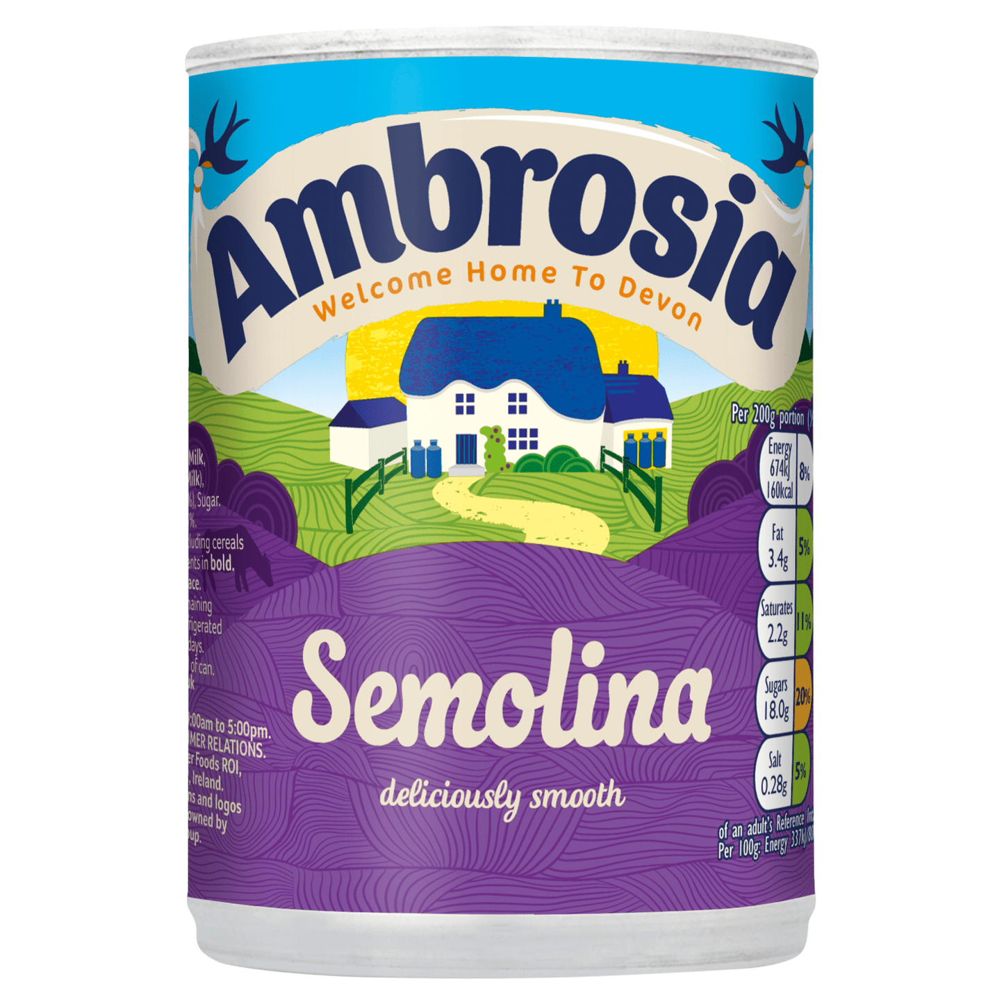 Ambrosia Semolina 400g - UK Food & Drink - 5000354800986