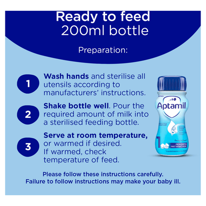 Aptamil 1 First Infant Milk From Birth 4 x 200ml (800ml) - UK Food & Drink - 8716900569746