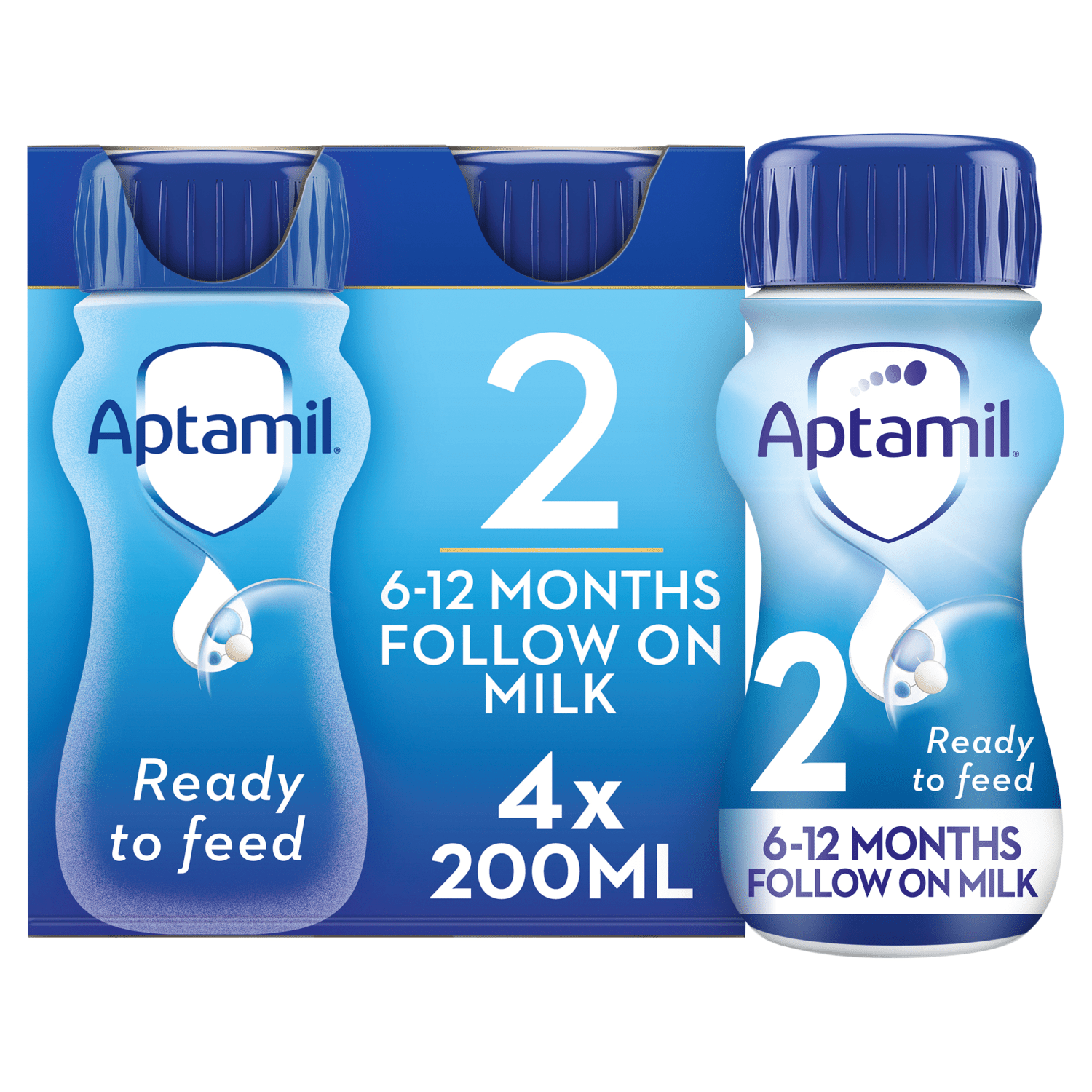 Aptamil 2 Follow On Milk 6 - 12 Months 4 x 200ml (800ml) - UK Food & Drink - 8716900569722