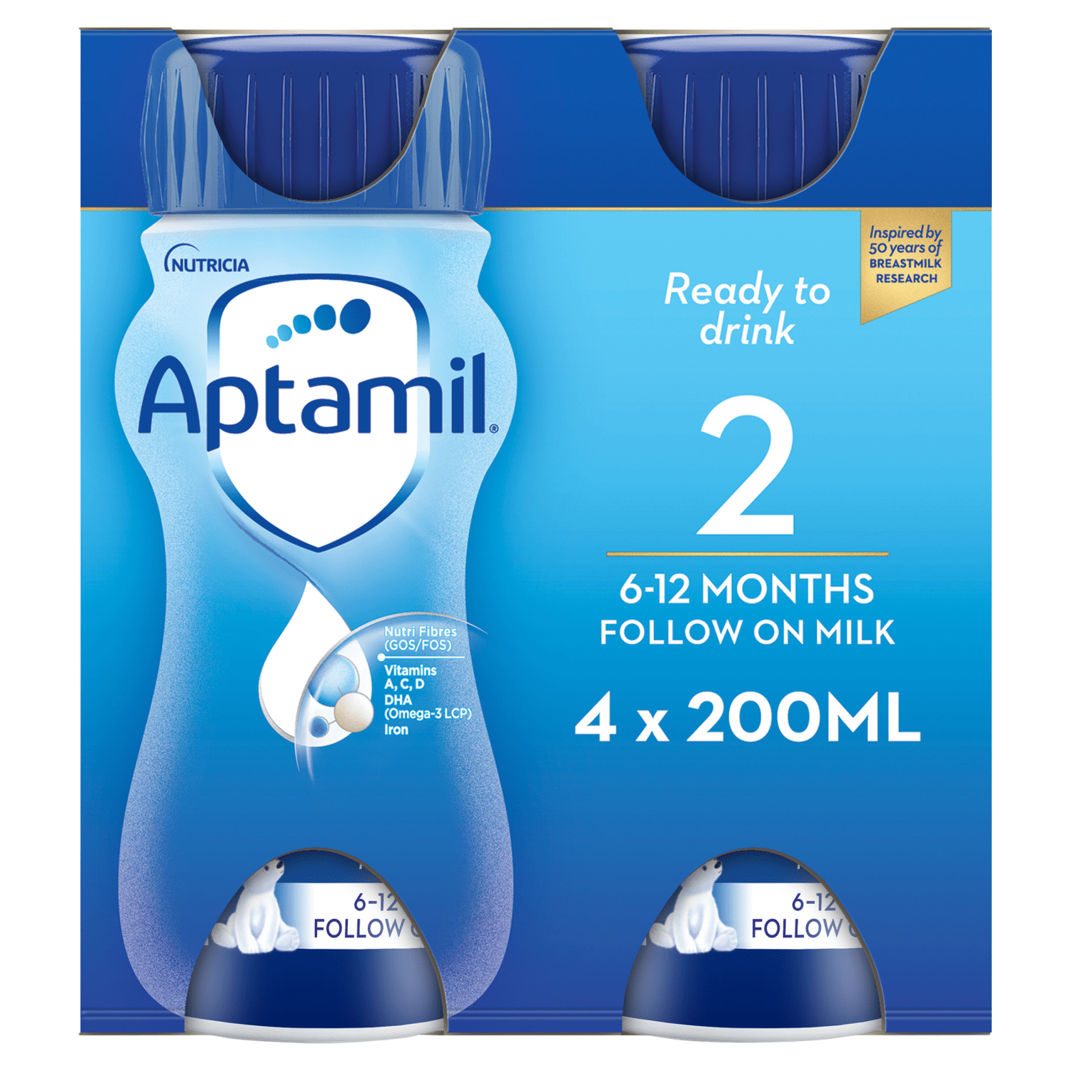 Aptamil 2 Follow On Milk 6 - 12 Months 4 x 200ml (800ml) - UK Food & Drink - 8716900569722