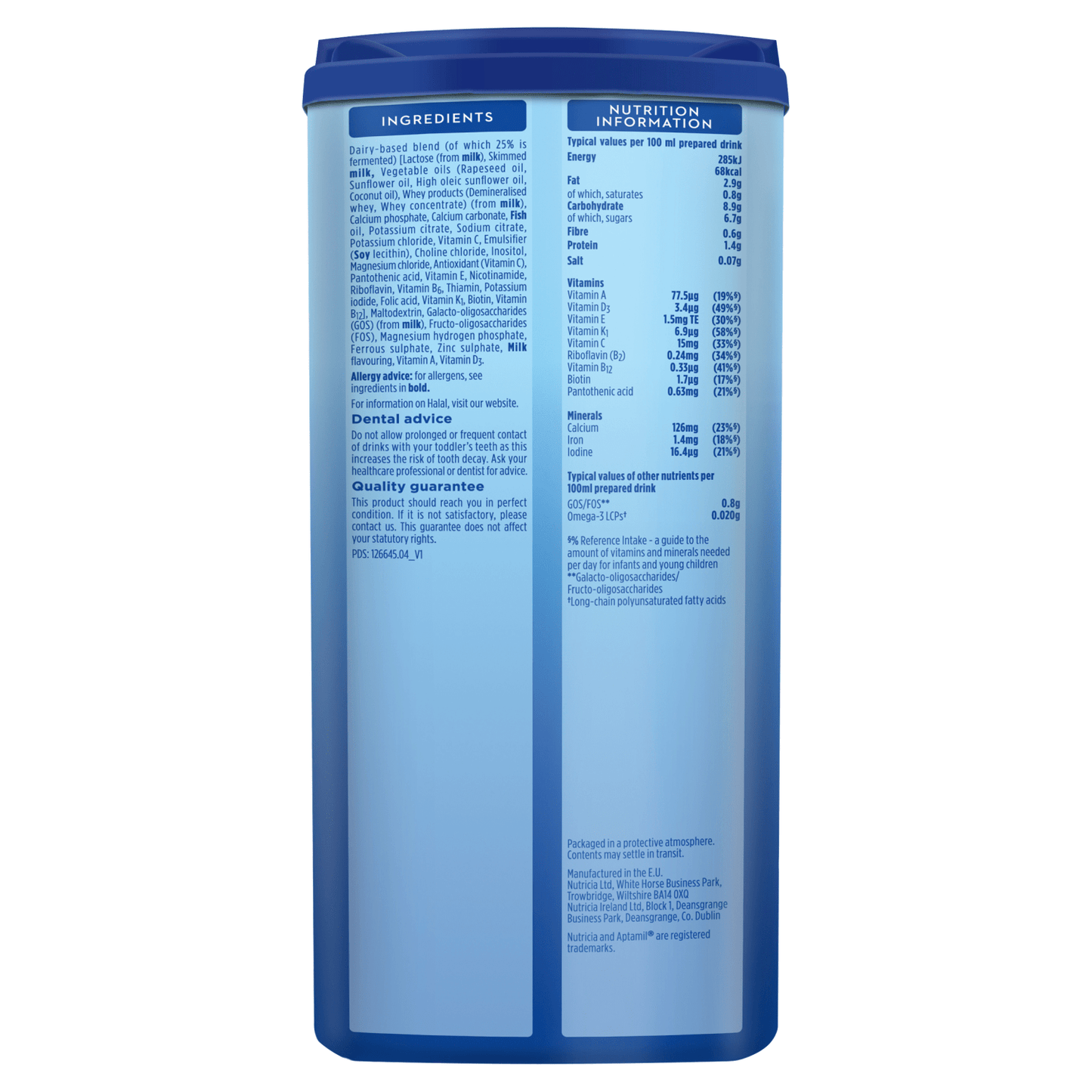 Aptamil Growing Up Milk 3 1 - 2 Years 800g - UK Food & Drink - 5051594006805