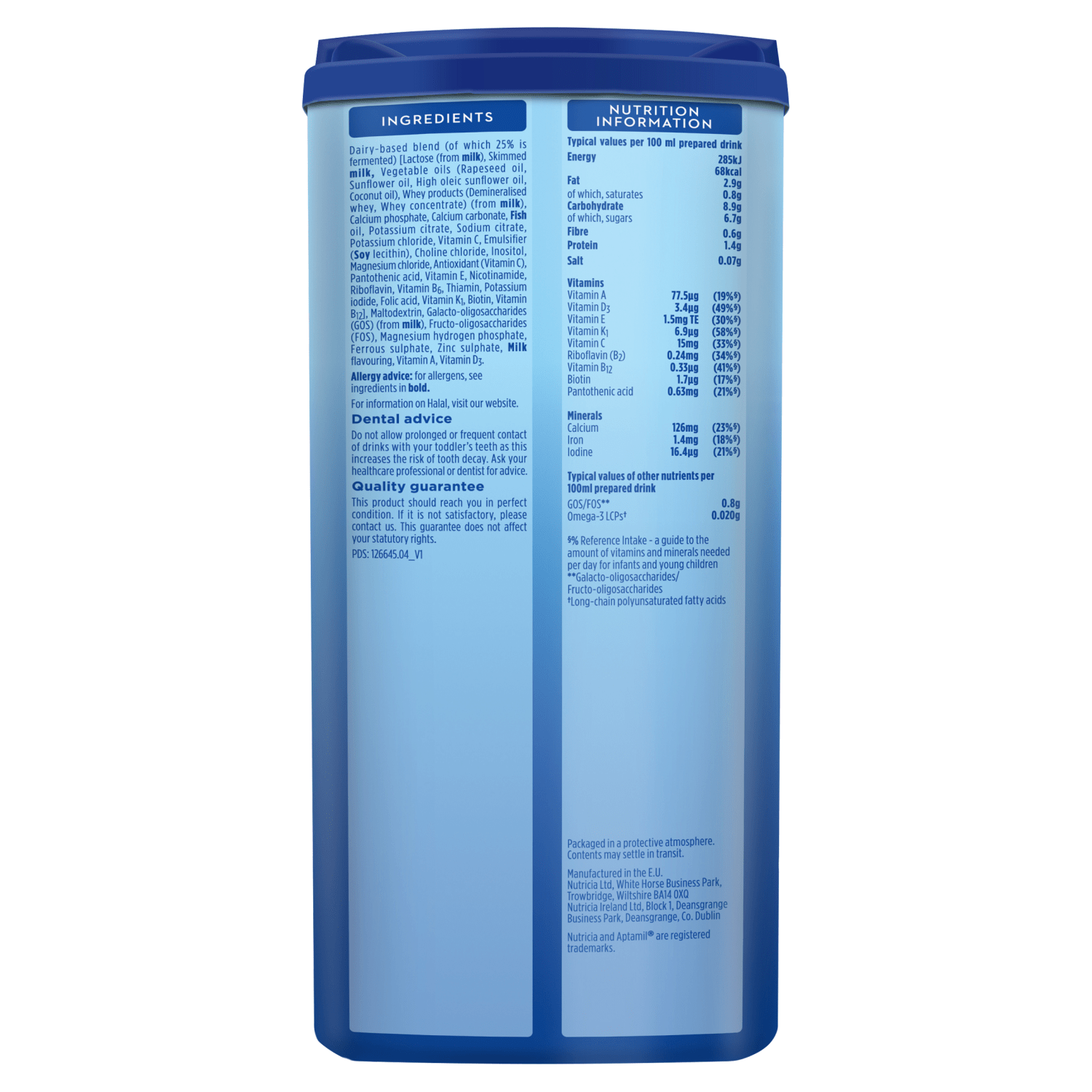 Aptamil Growing Up Milk 3 1 - 2 Years 800g - UK Food & Drink - 5051594006805