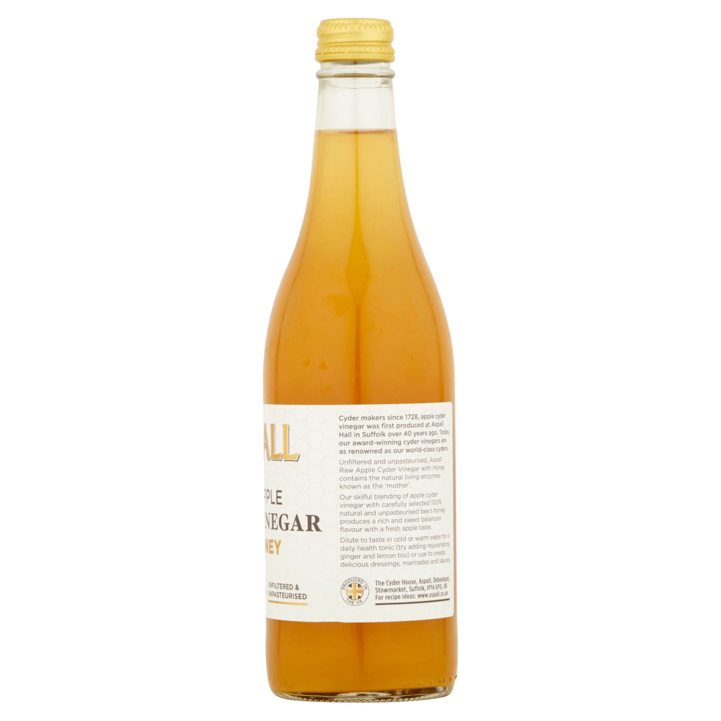Aspall Raw Apple Cyder Vinegar with Honey 500ml - UK Food & Drink - 5012845205583