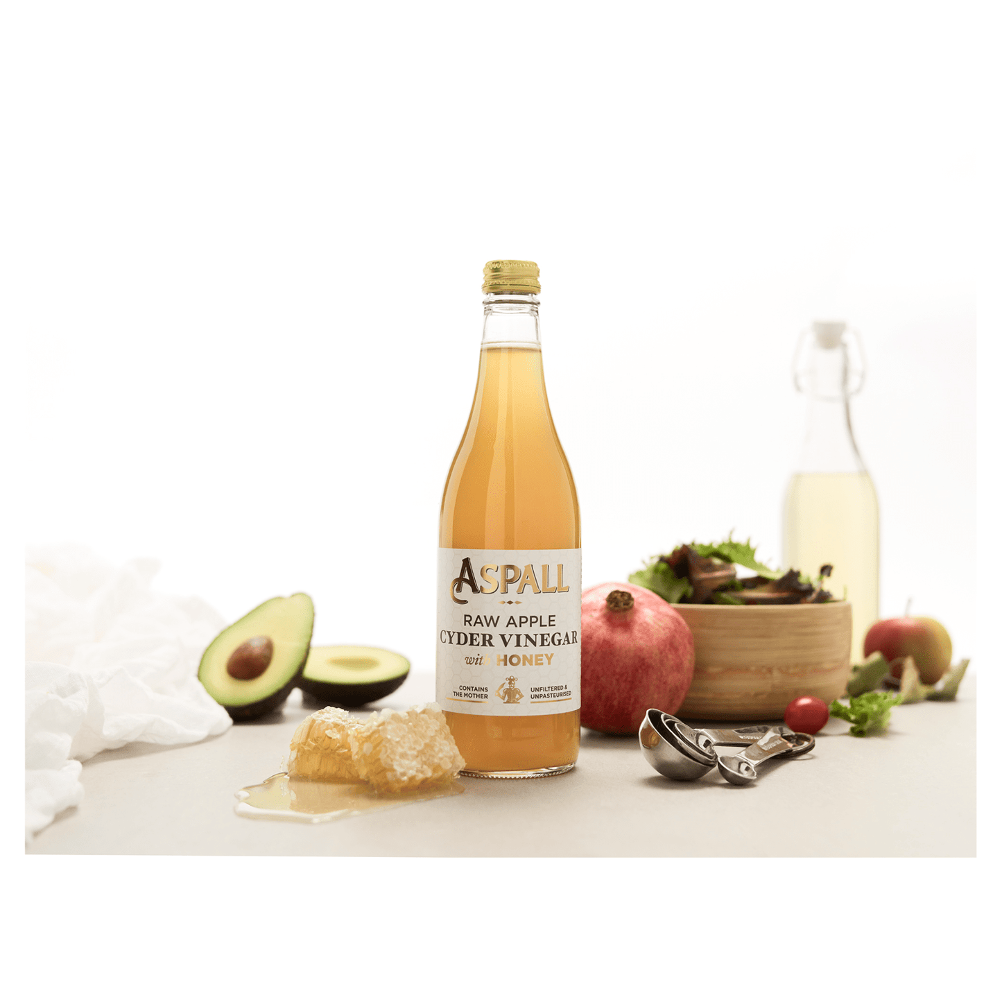 Aspall Raw Apple Cyder Vinegar with Honey 500ml - UK Food & Drink - 5012845205583