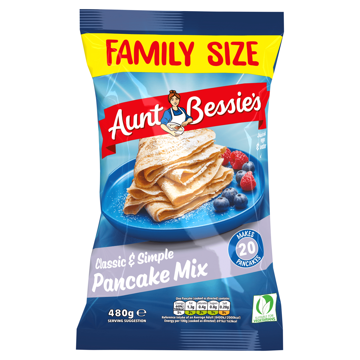 Aunt Bessie's Classic & Simple Pancake Mix 480g - UK Food & Drink - 5050665033214