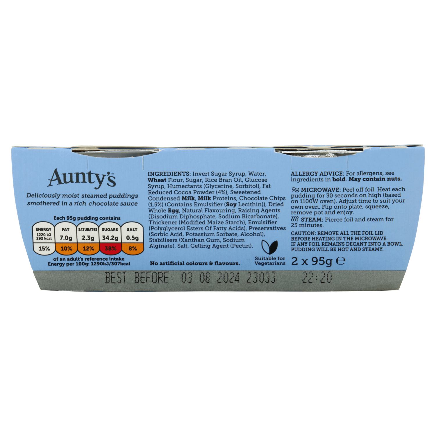 Aunty's Delicious Chocolate Steamed Puds 2 x 95g - UK Food & Drink - 9417986933801