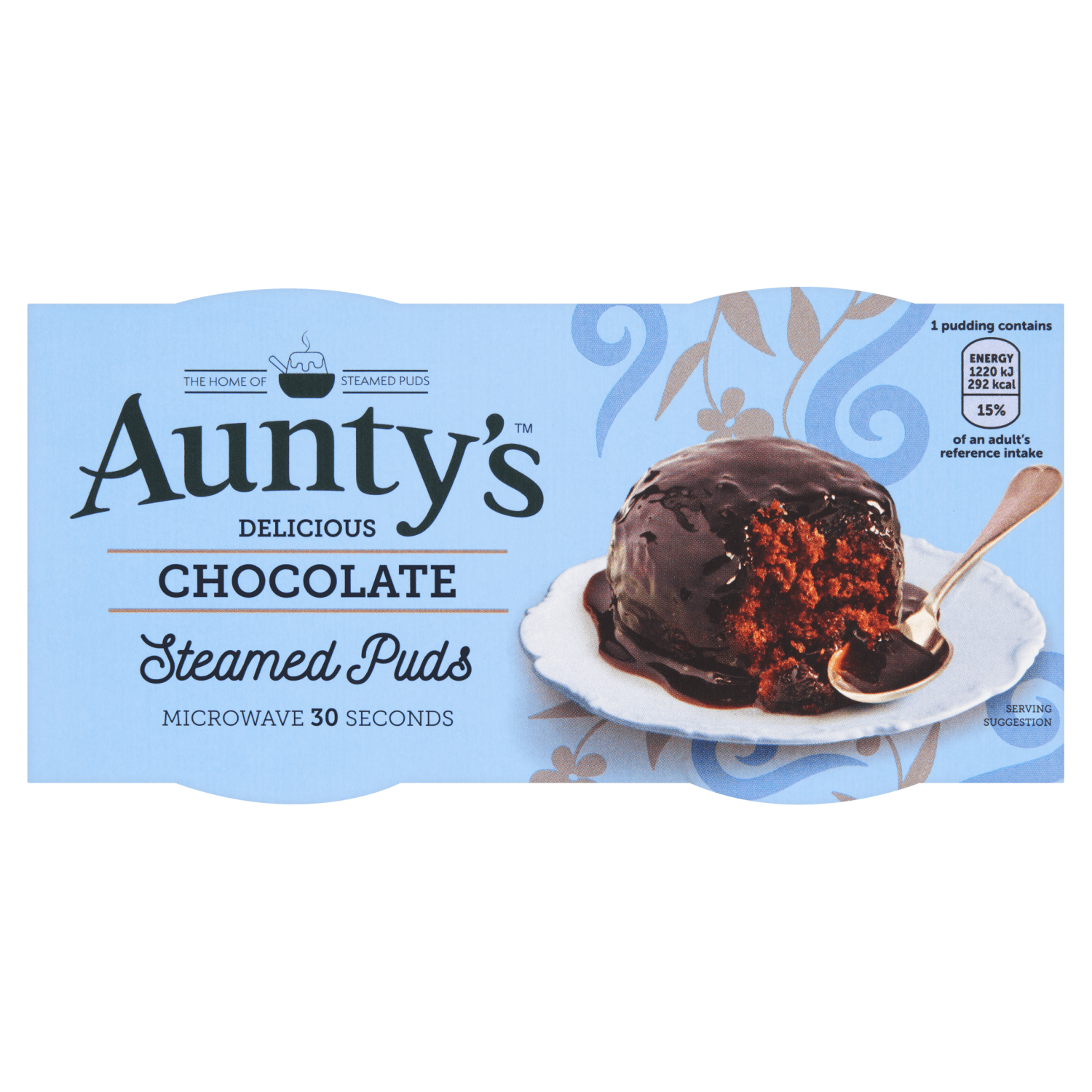 Aunty's Delicious Chocolate Steamed Puds 2 x 95g - UK Food & Drink - 9417986933801