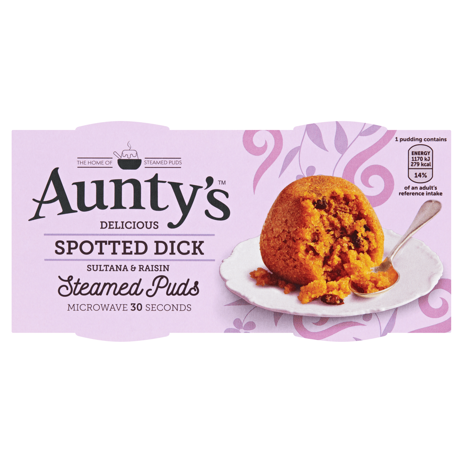 Aunty's Delicious Spotted Dick Sultana & Raisin Steamed Puds 2 x 95g - UK Food & Drink - 9417986934495
