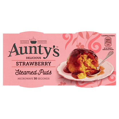 Aunty's Delicious Strawberry Steamed Puds 2 x 95g - UK Food & Drink - 9417986934891