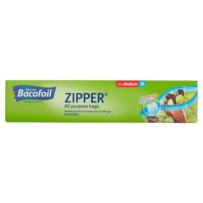 Bacofoil Zipper All Purpose Bags 12x Medium - UK Food & Drink - 5023139861118