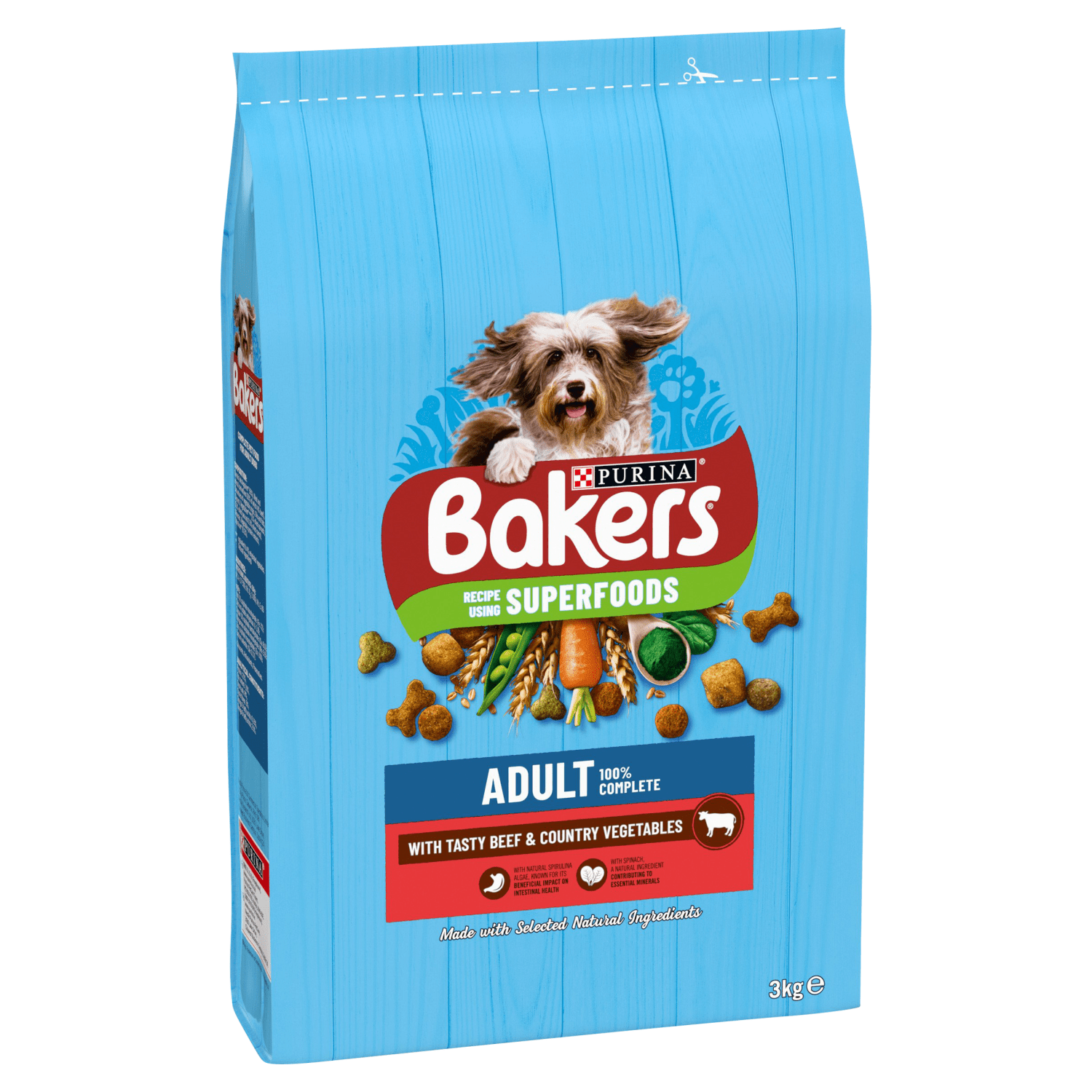 Bakers Adult with Tasty Beef & Country Vegetables 3kg - UK Food & Drink - 7613036289757