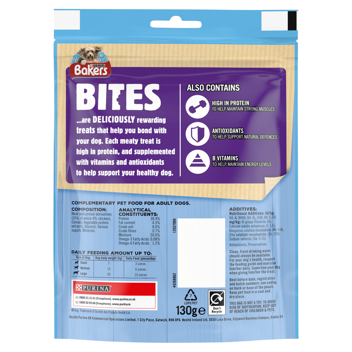 Bakers Bites Tasty Treats with Chicken 130g - UK Food & Drink - 8445290772572