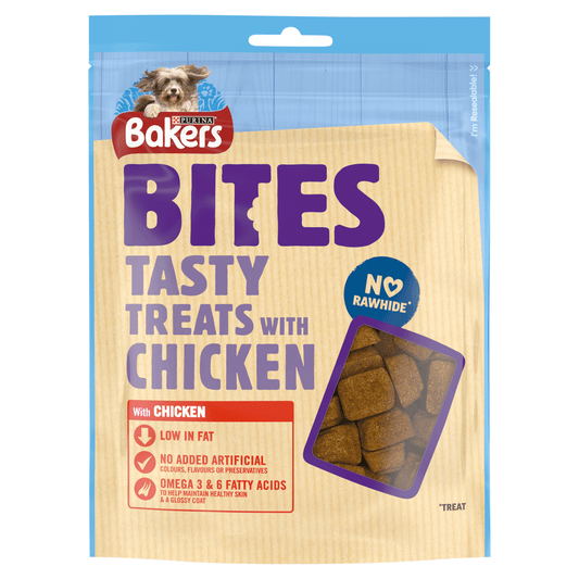 Bakers Bites Tasty Treats with Chicken 130g - UK Food & Drink - 8445290772572