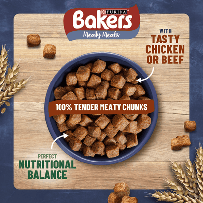 Bakers Meaty Meals Adult Dog Food with Beef 1kg - UK Food & Drink - 7613033401107