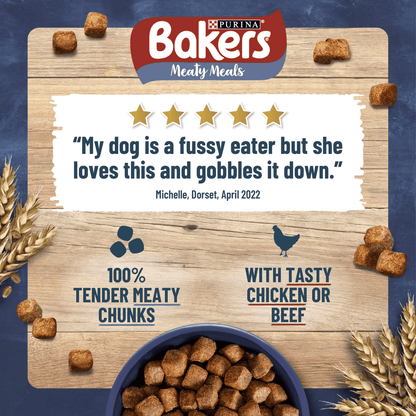 Bakers Meaty Meals Adult Dog Food with Beef 1kg - UK Food & Drink - 7613033401107