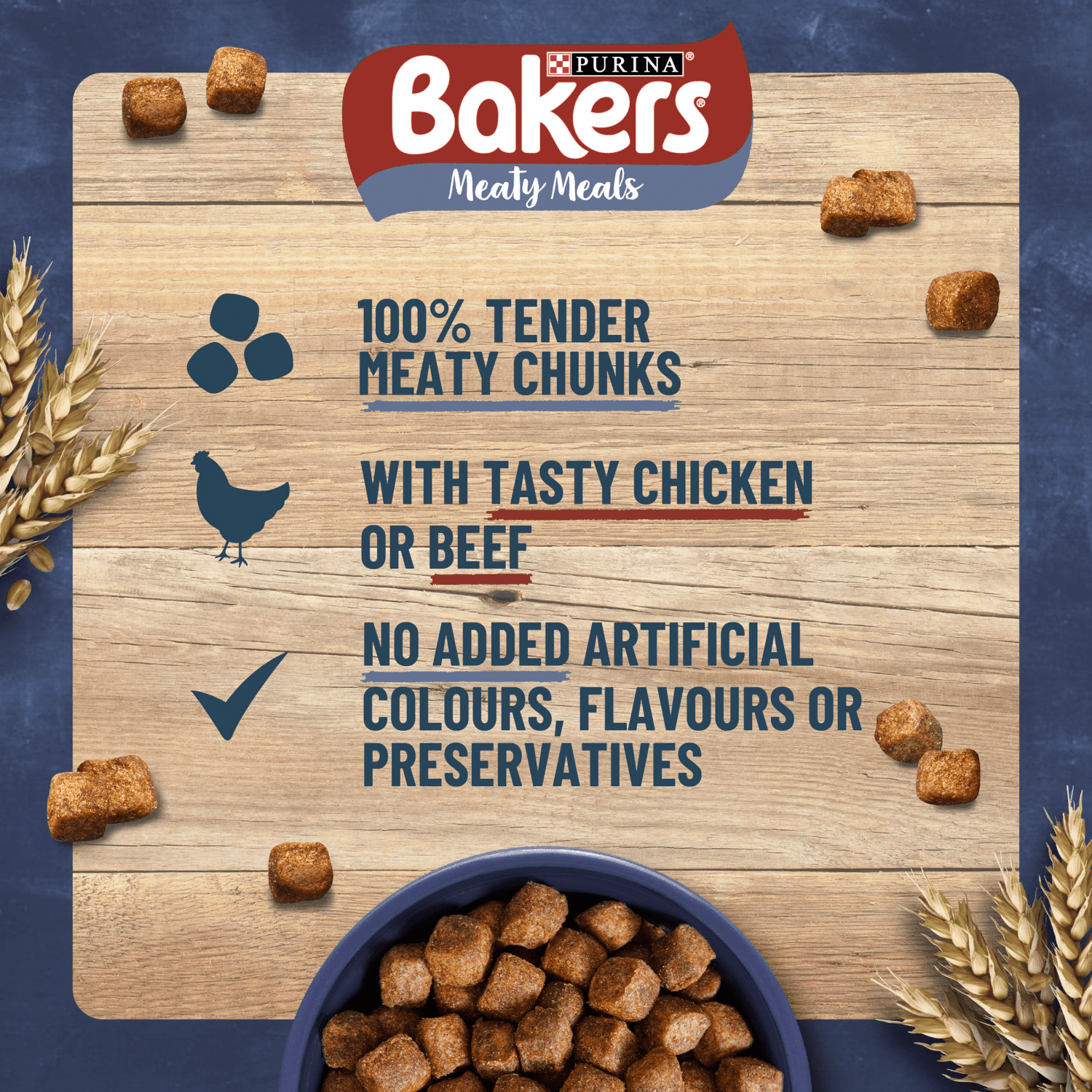 Bakers Meaty Meals Adult Dog Food with Chicken 1kg - UK Food & Drink - 7613033401121