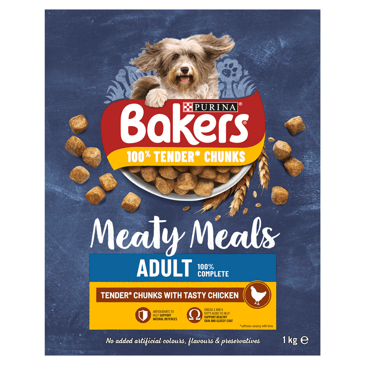 Bakers Meaty Meals Adult Dog Food with Chicken 1kg - UK Food & Drink - 7613033401121