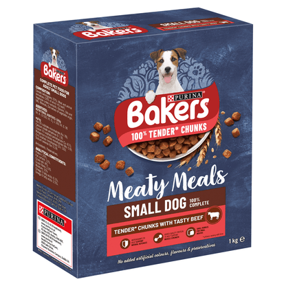 Bakers Meaty Meals Small Dog Food with Beef 1kg - UK Food & Drink - 7613033401091