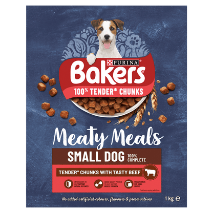 Bakers Meaty Meals Small Dog Food with Beef 1kg - UK Food & Drink - 7613033401091