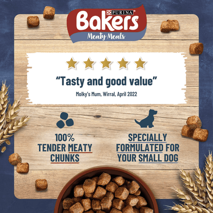 Bakers Meaty Meals Small Dog Food with Beef 1kg - UK Food & Drink - 7613033401091