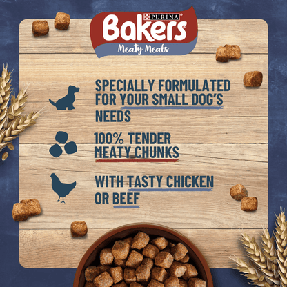 Bakers Meaty Meals Small Dog Food with Beef 1kg - UK Food & Drink - 7613033401091