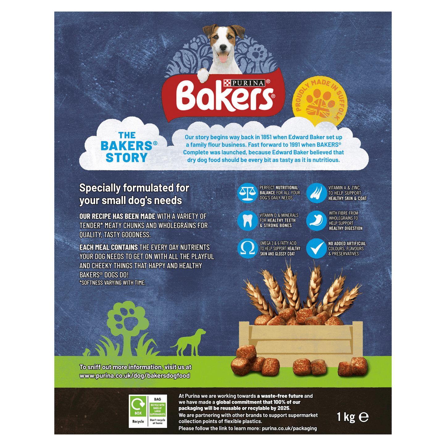 Bakers Meaty Meals Small Dog Food with Beef 1kg - UK Food & Drink - 7613033401091