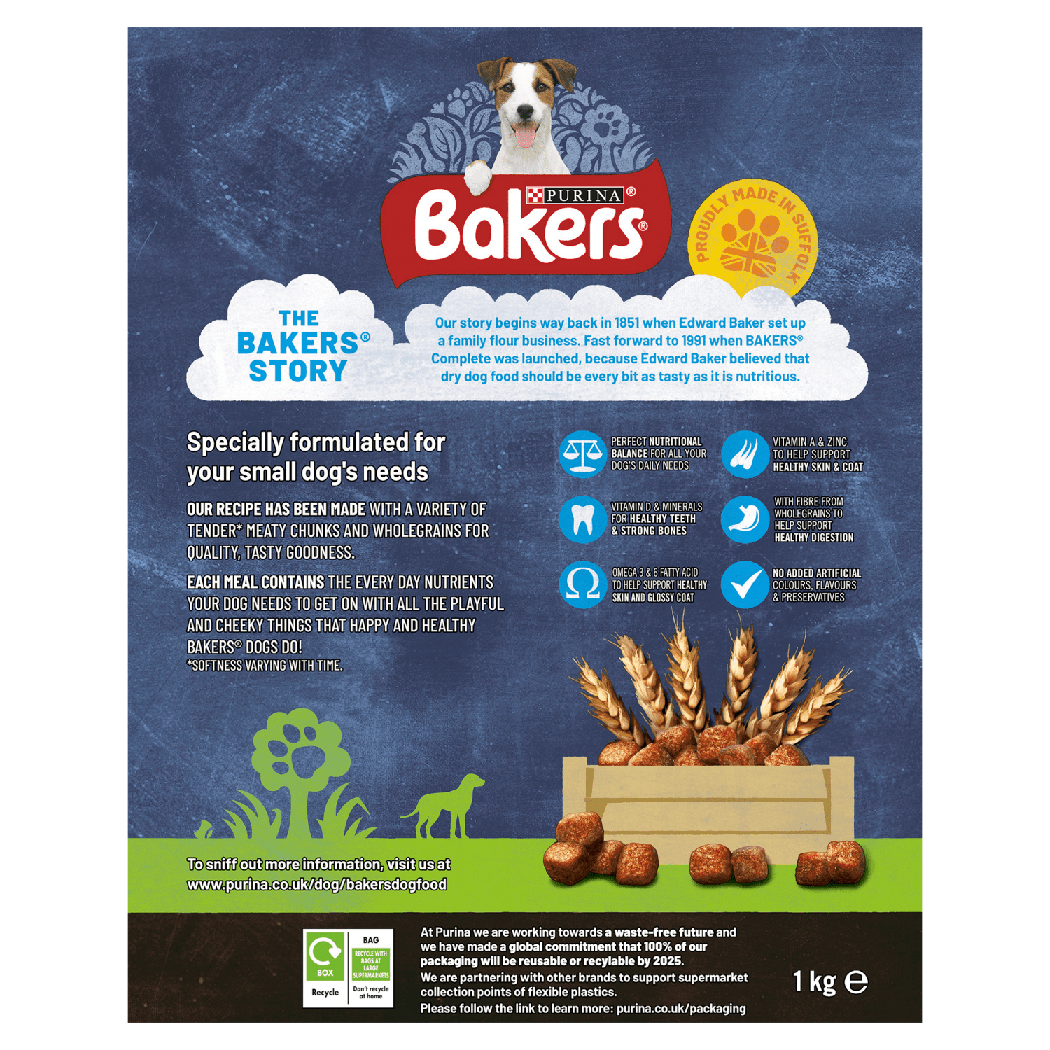 Bakers Meaty Meals Small Dog Food with Beef 1kg - UK Food & Drink - 7613033401091