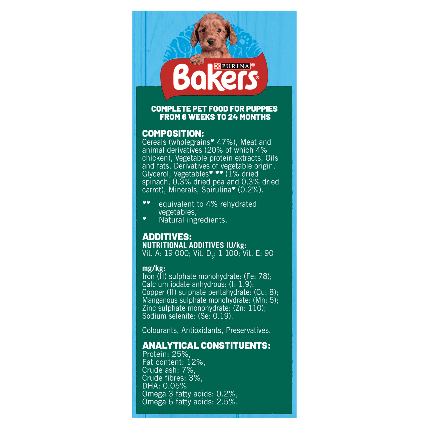 BAKERS Puppy Chicken with Vegetables Dry Dog Food 1.1kg - UK Food & Drink - 7613036288606