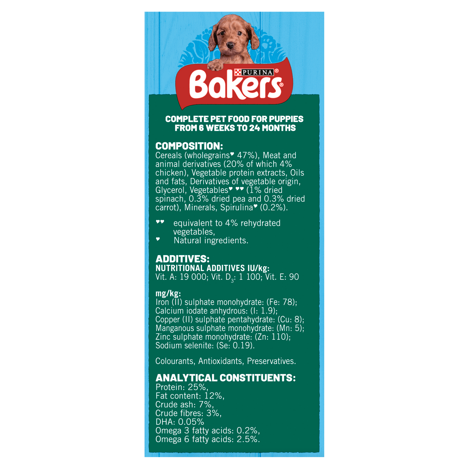 BAKERS Puppy Chicken with Vegetables Dry Dog Food 1.1kg - UK Food & Drink - 7613036288606