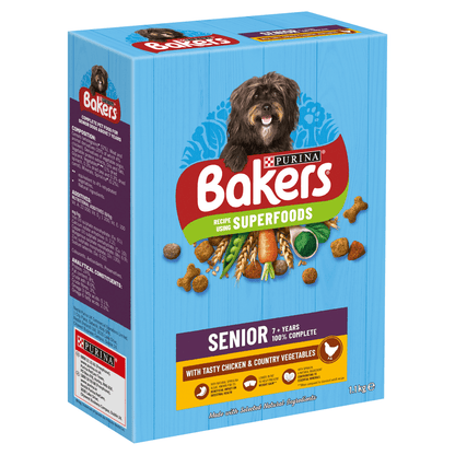 BAKERS Senior Chicken With Vegetables Dry Dog Food 1.1kg - UK Food & Drink - 7613036287715
