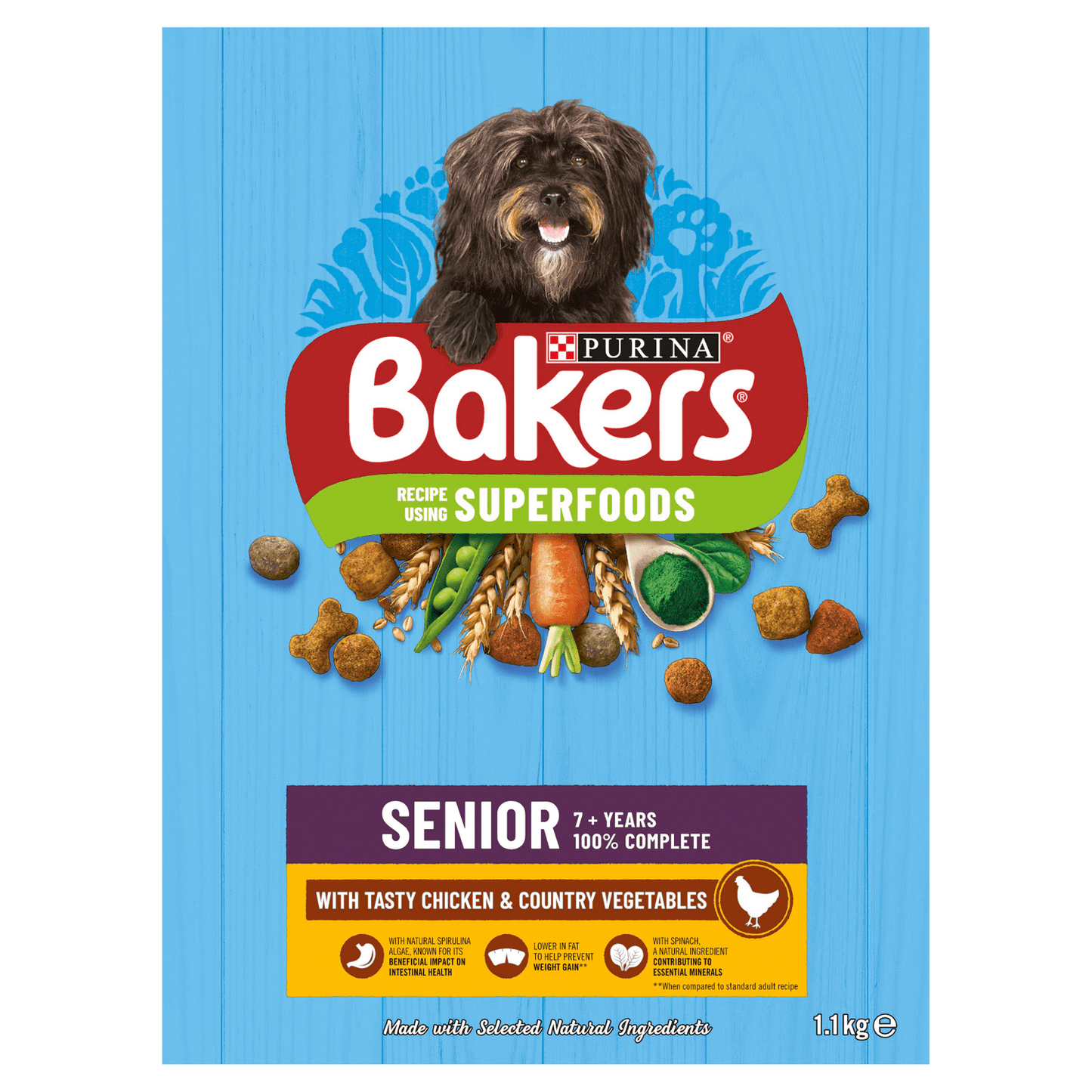 BAKERS Senior Chicken With Vegetables Dry Dog Food 1.1kg - UK Food & Drink - 7613036287715